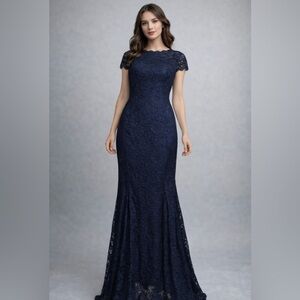 Beautiful Lace Retro Vintage Style Prom Evening Gown Formal Dress Sz S (6) #9